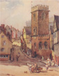 color lithographs of English and European buildings